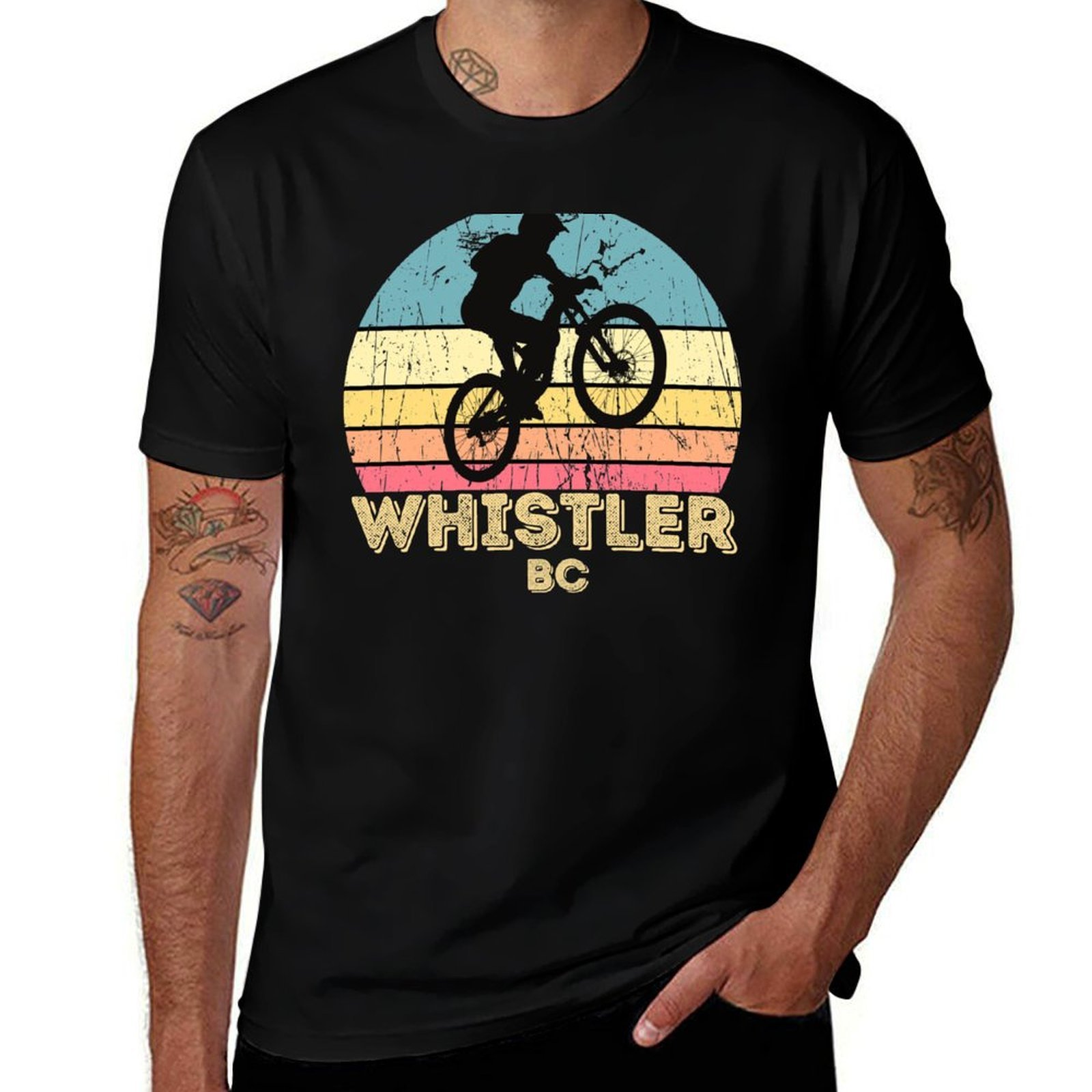 Mountain Biking Whistler - تي شيرت Whistler City Mountain Bike