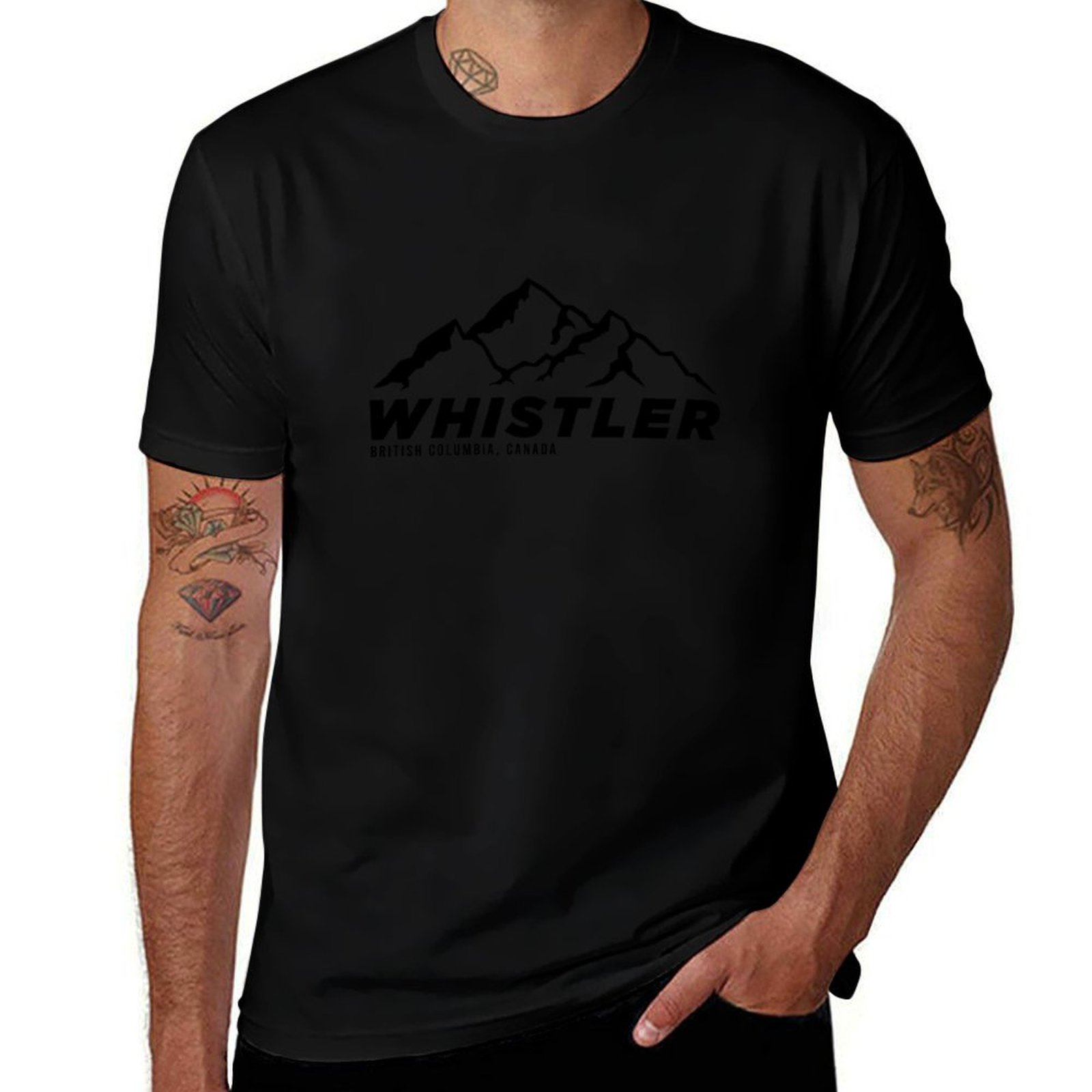 Mountain Biking Whistler - تي شيرت Ski Whistler B.C Canada